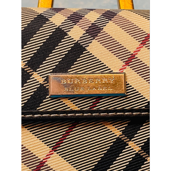 Women's Burberry Blue Label Plaid Wallet Tan/Black One Size - Picture 3 of 15